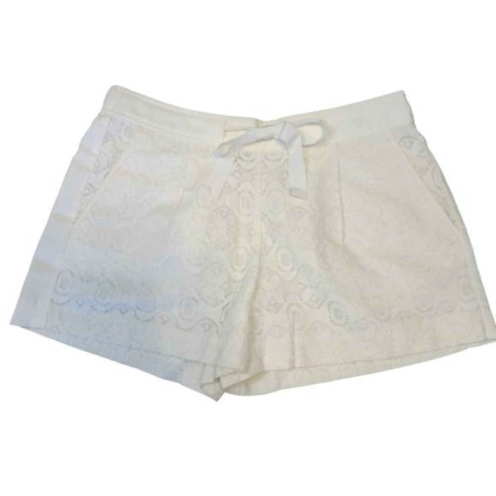 Loft Cream Lace Shorts with Tie Waist Size 00